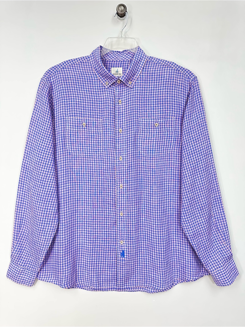 johnnie-O Hangin’ Out Men’s Linen Button Down Shirt • Purple Haze • Sz XL • EUC